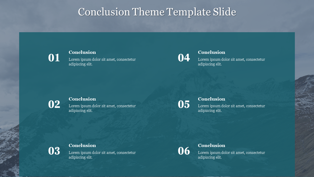 Conclusion Theme Template Slide